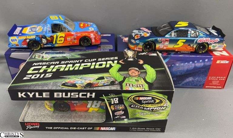 3 NASCAR Diecast Car Assortment - Terry Labonte, Kyle Busch, and Ron Hornaday image