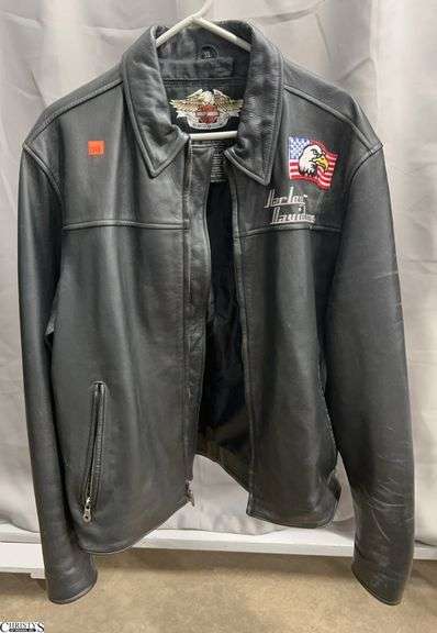 Harley Davidson Men's Leather Jacket - Marked Size XL