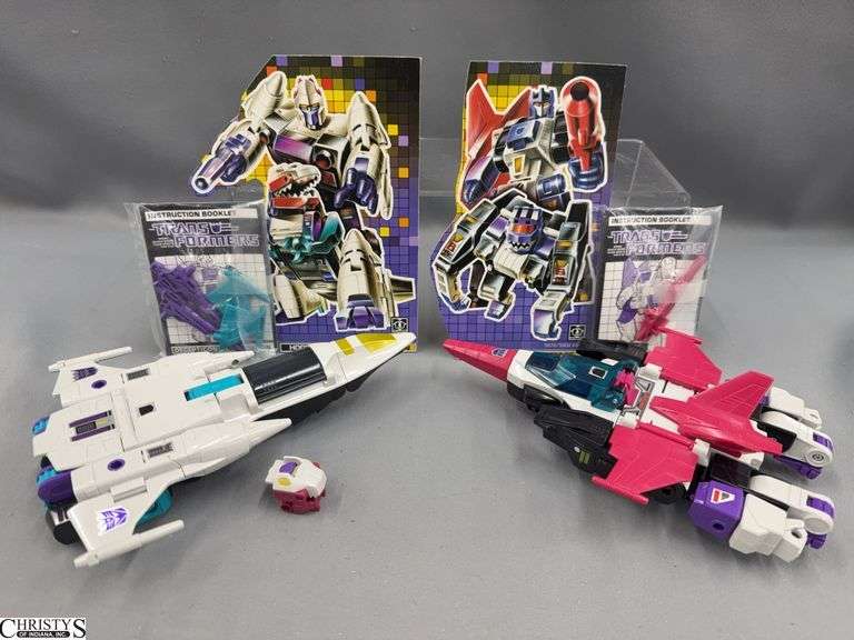 2 Transformer Decepticon Horrocons Snapdragon and Apeface with Books and Weapons image