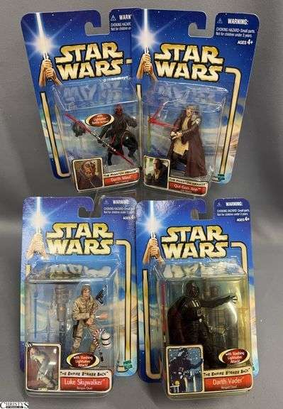Star Wars Action Figures - Luke Skywalker, Darth Vader, Darth Maul & Qui-Gon Jinn image
