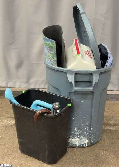 Brute Trash Can, Igloo Cooler, Hand Seeder, Sprinklers, Misc image