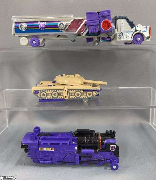 3 Vintage 1980's Transformers, Decepticon '86 Octane, Astrotrain, Blitzwing image