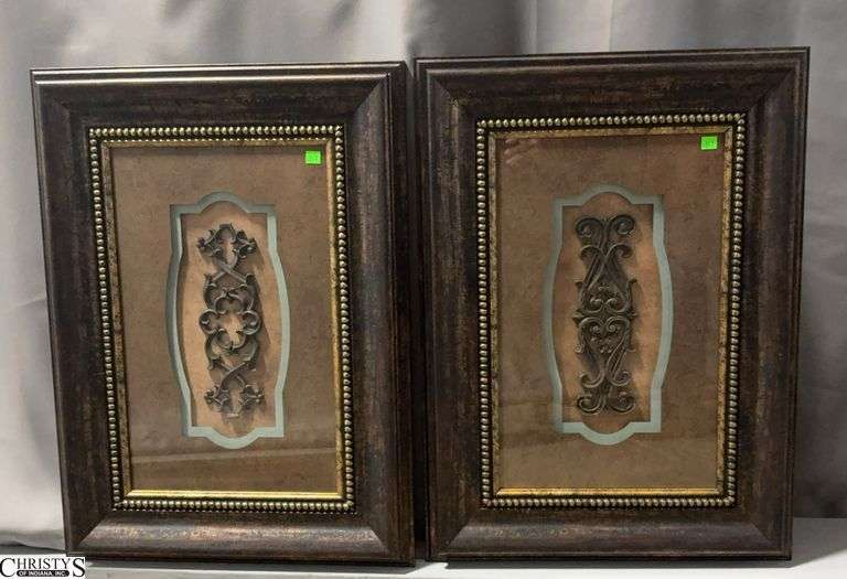 Pair Framed Decorator Reliefs - 21" x 28" of each frame image