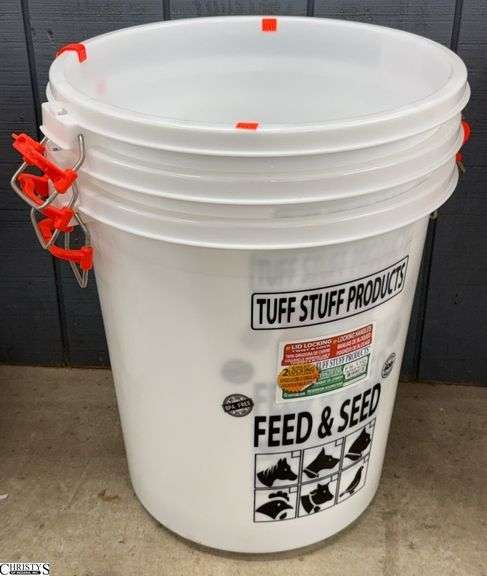 3 Tuff Stuff Products Feed and Seed 17 Gallon Buckets image