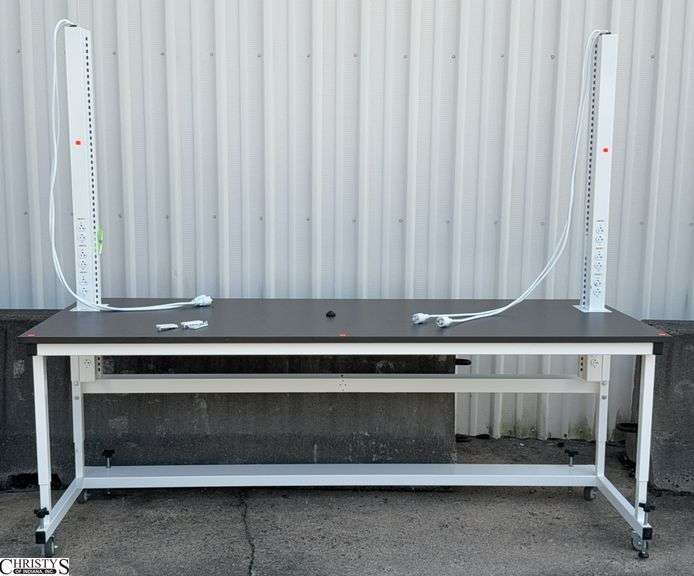 Large Powered Work Station Table on Casters - 96" x 36" x 82" image