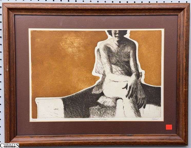 Signed Dale Rayburn "Transparent Wrap" etching 40 of 100 - 24" x 18.5" of frame image