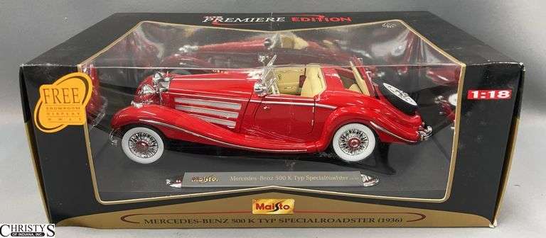 Maisto Premiere Edition Mercedes-Benz 500 K Typ Specialroadster (1936) 1:18 Scale Diecast Model image
