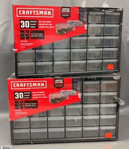 2 Craftsman 30 Drawer Plastic Hardware Cabinets image