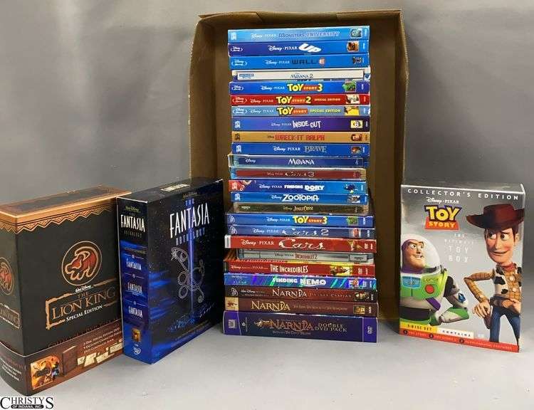 Disney DVDs, Cars Trilogy, Toy Story Movies, Moana and Moana 2, UP, Wall E, Fantasia Set, Narnia Sets, Brave, Inside Out, The Lion King Boxed Set, Jungle Cruise image