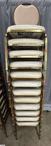 12 MTS Banquet Chairs - 36" x 18" seat of each - shows wear from use and storage image
