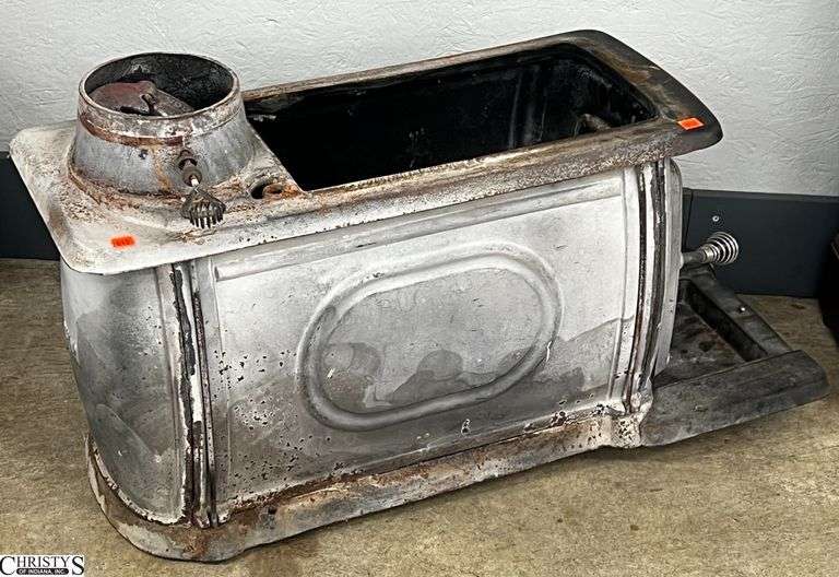 Cast Iron Wood Stove Belly - 32" x 12" x 18" as sits, shows wear from use