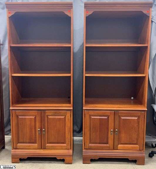 Pair Bassett Bookcases - 30" x 17" x 76" of each image