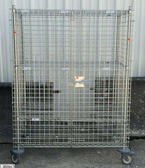 Metro Stainless Wire Rack Bin on Casters - 50" x 23" x 67" image