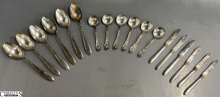 Assorted Silverplate Flatware - 7" of largest piece