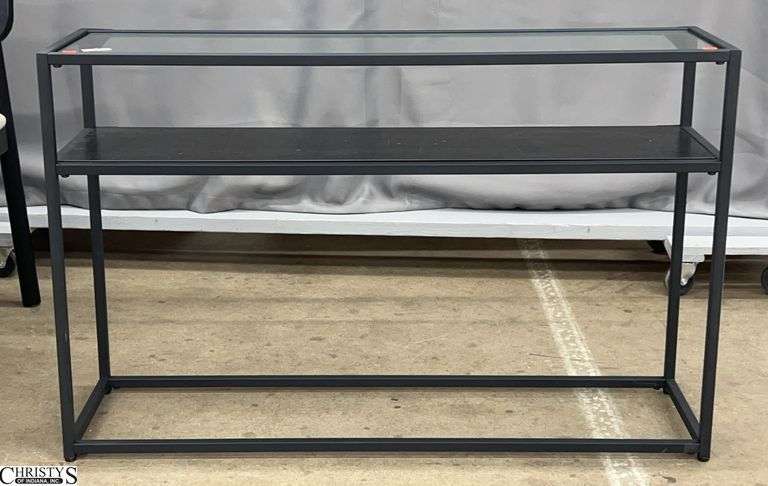 Contemporary Glass Top Console Table - 43.5" x 12" x 28" image