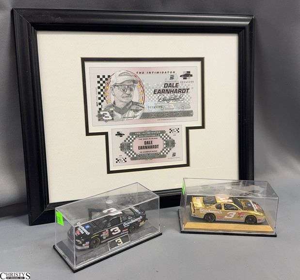 Dale Earnhardt #3 Collectible Set: Framed Currency 16x13 and Diecast Cars image