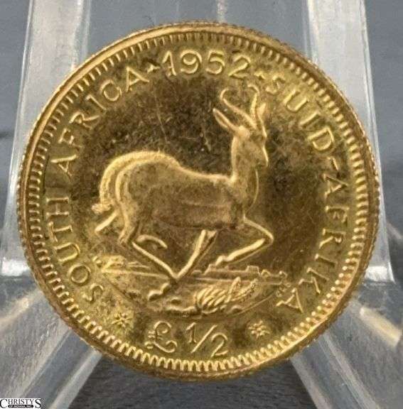 1952 South Africa Half Pound Gold Coin George VI image