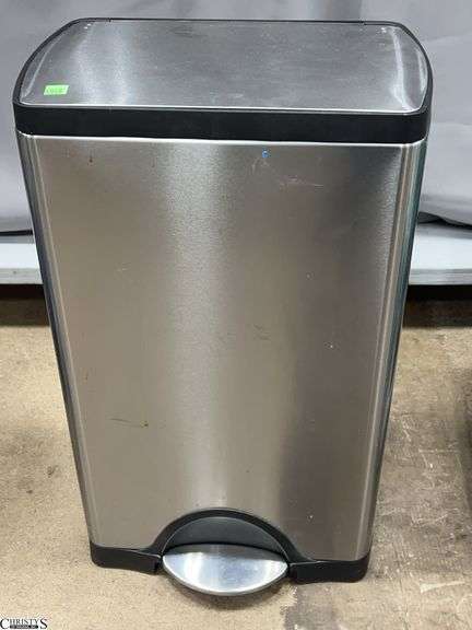 Simple Human Stainless Steel Trash Can - 16" x 10" x 25" image