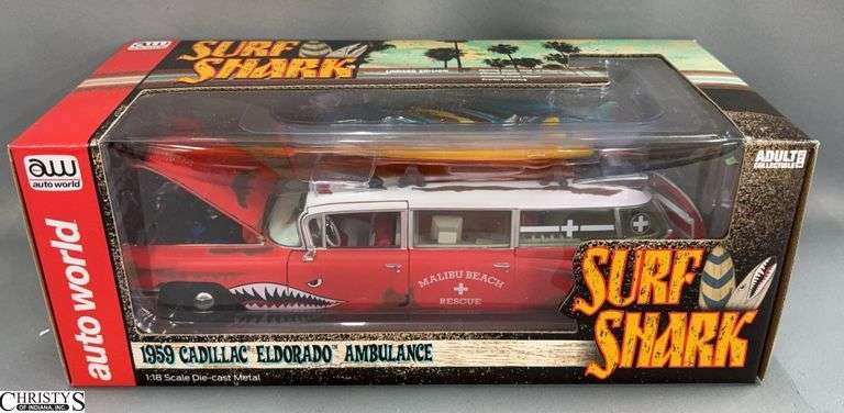 Auto World 1959 Cadillac Eldorado Surf Shark Ambulance 1:18 Scale Diecast image