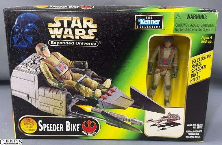 Star Wars Expanded Universe Speeder Bike with Rebel Speeder Bike Pilot Figure - Kenner 1997 image