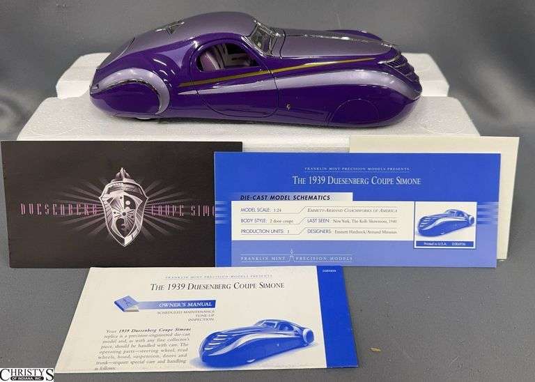 Franklin Mint 1939 Duesenberg Coupe Simone 1:24 Scale Diecast Model image