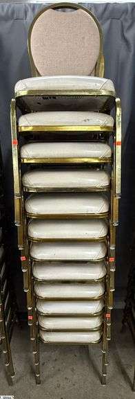 12 MTS Banquet Chairs - 36" x 18" seat of each - shows wear from use and storage image