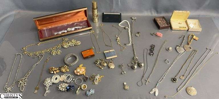 Ladies Vintage Costume Jewelry - Necklaces, Watch, Earrings, Brooches