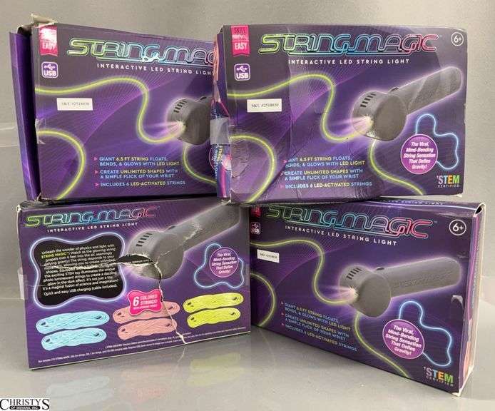 4 Boxes of Stream Magic LED Lighted Glow String, Store Returns or Shelf Pulls image