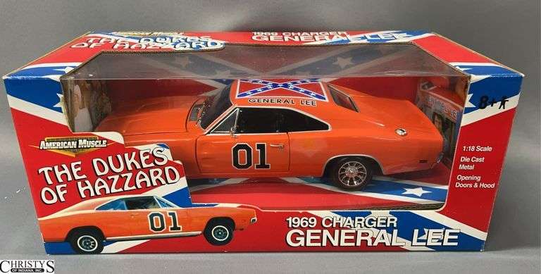 American Muscle 1969 Dodge Charger General Lee Dukes of Hazzard 1:18 Diecast Car in Box image