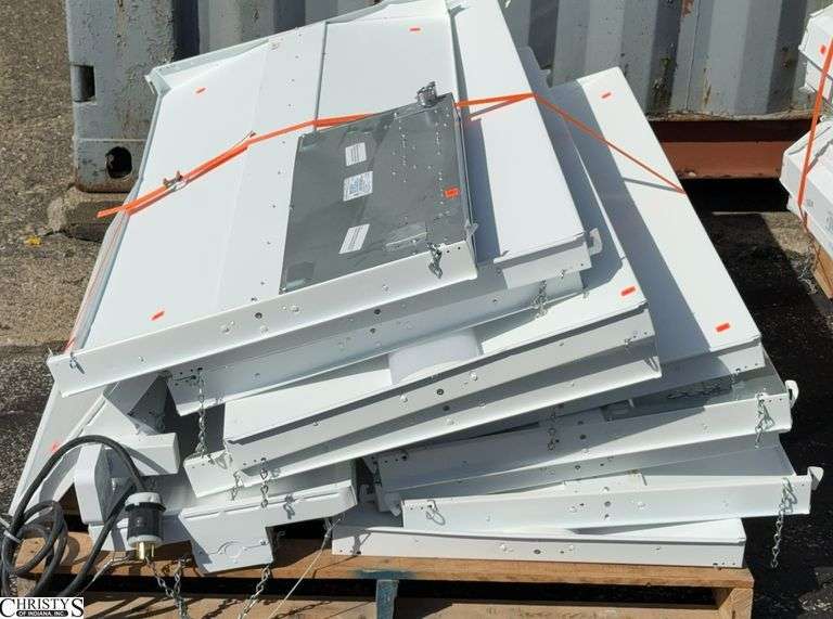 Skid of Florescent Light Fixtures - 48" x 24" x 3" approx of largest - 12 approx total image