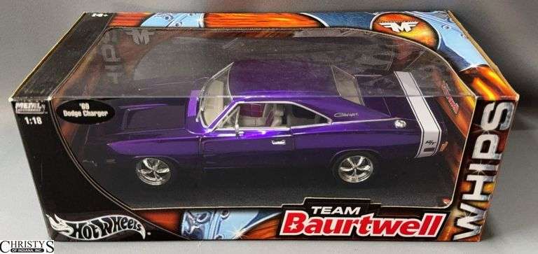 Hot Wheels Team Baurtwell '69 Dodge Charger 1:18 Scale Diecast Car image