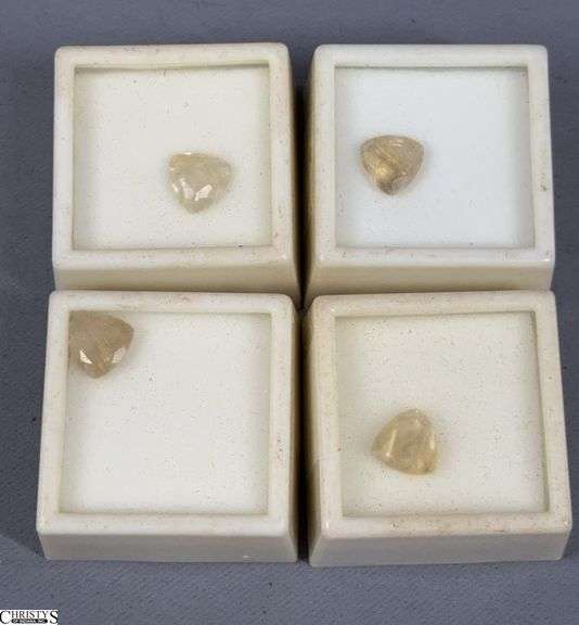 4 Rutilated Quartz Gemstones Each Approx. 2.85ct. 10x10mm image