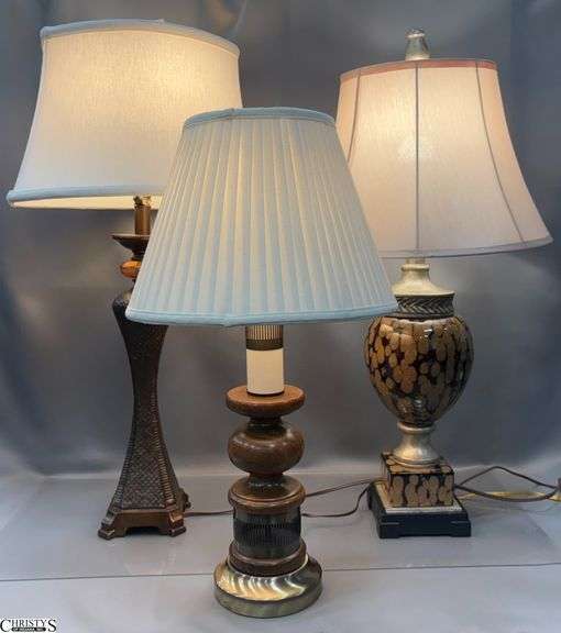 3 Decorative Table Lamps - 33" T of largest image