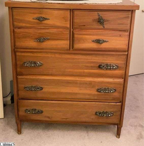 MCM Hollywood Regency 7 Drawer Chest - 36" x 18" x 45" - some mildew image