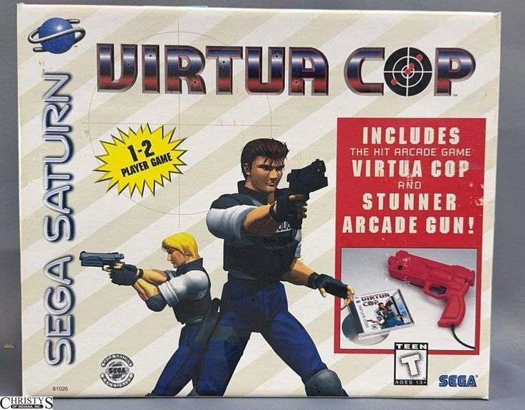 Sega Saturn Virtua Cop Game with Stunner Arcade Gun image