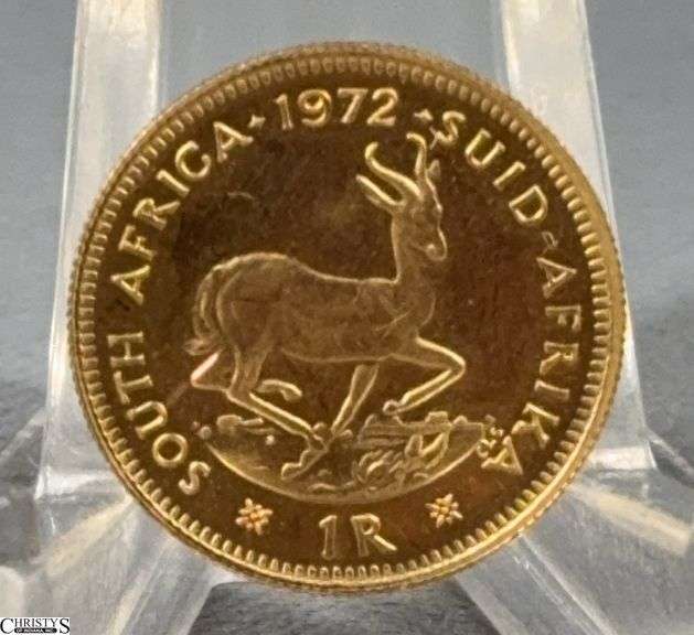 1972 South African Gold One Rand Coin image
