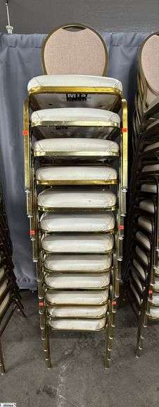 12 MTS Banquet Chairs - 36" x 18" seat of each - shows wear from use and storage