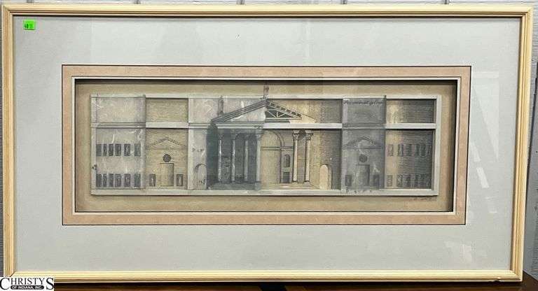 Framed Grecian Motif Art Piece - 40" x 21" of frame image