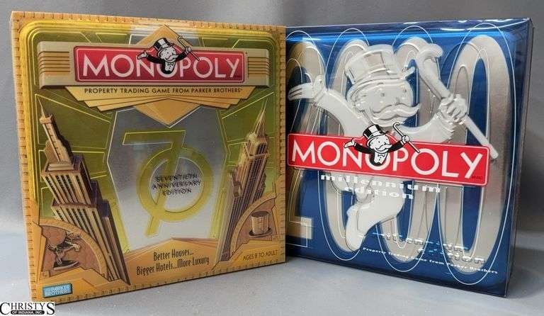 2 Monopoly Games in Collector Tins 2000, and 70 Anniversary image