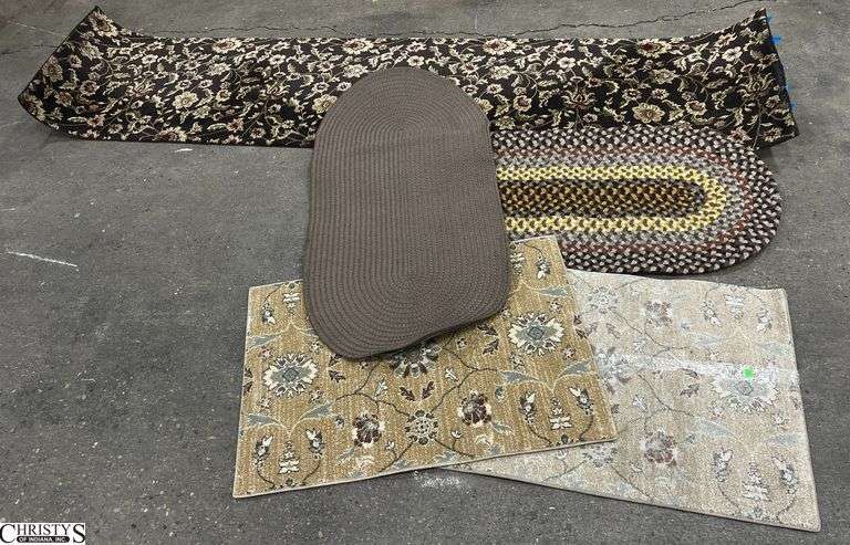Assorted Rug Runners and Braided Throw Rugs - 26" x 108" of largest image