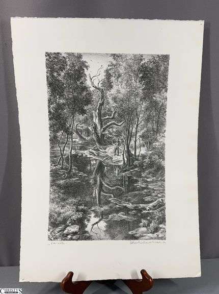 "Low Water" Signed Charles Banks Wilson Lithograph - Unframed - 14.5" x 20.5" of paper image