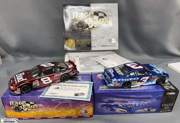 Dale Earnhardt Jr. Stock Cars - 2000 #8 Budweiser, 2002 #3 Oreo Monte Carlo 1:24 Scale image