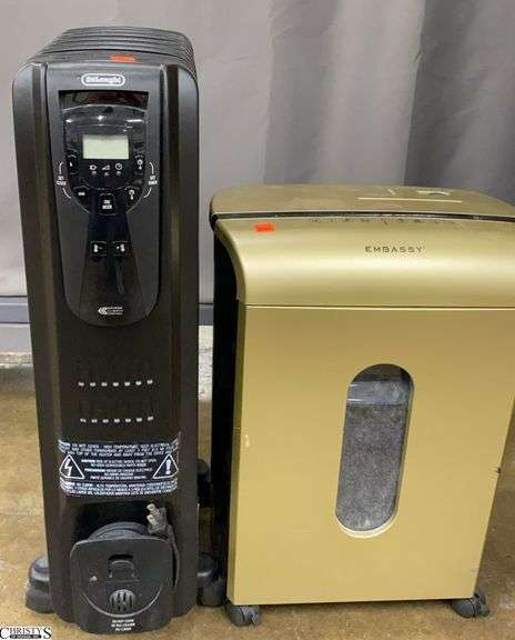 2pcs DeLoghi Heater, Embassy Paper Shredder