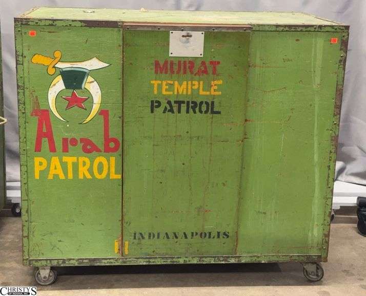 Murat Patrol Wooden Road Case - 50" x 25" x 43" - Shows Wear