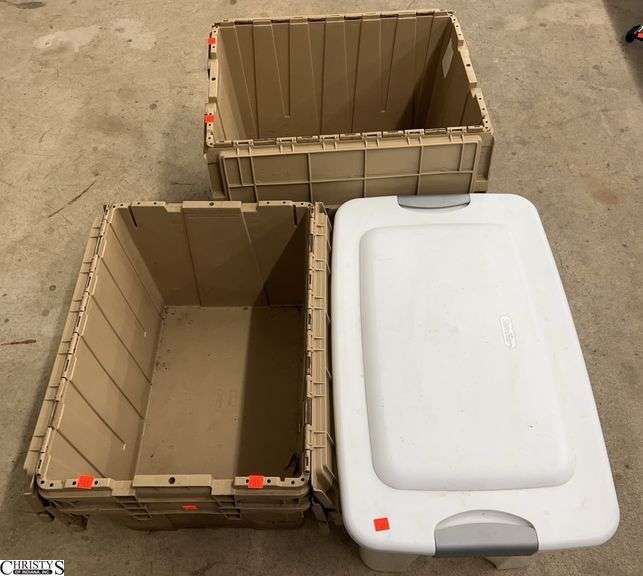 6 Empty Storage Totes - 21" of largest image