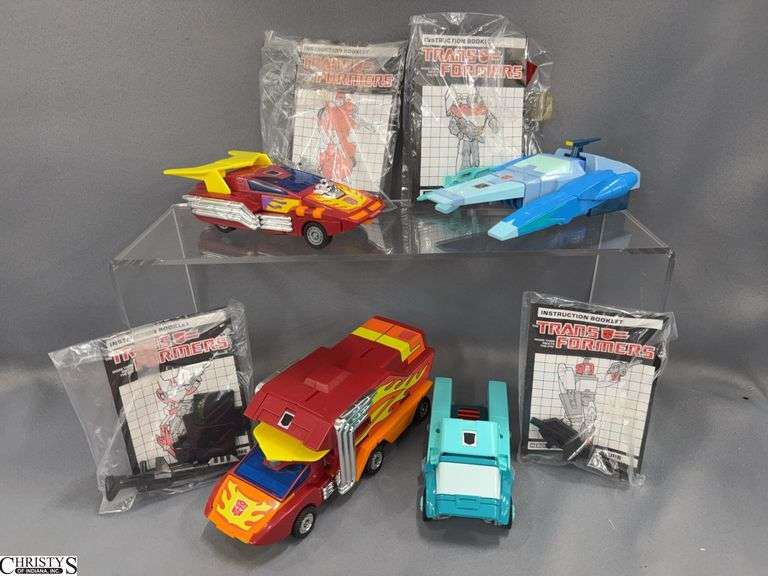Vintage G1 Heroic Transformers, with Booklets Rodimus Prime, Hotrod, Kup and Blurr image
