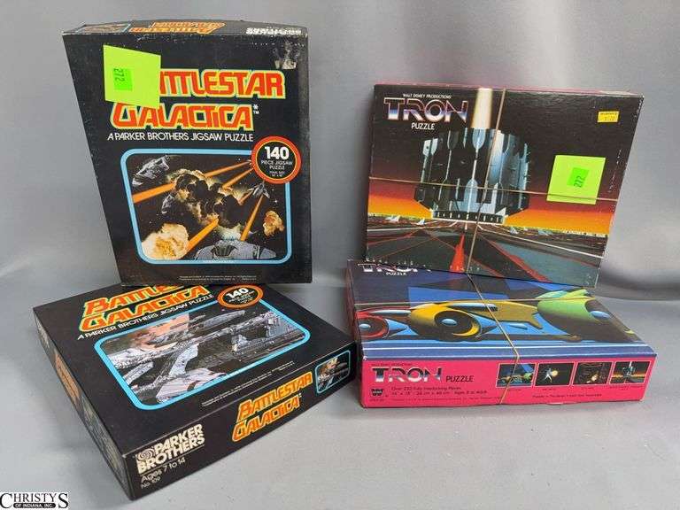 Battlestar Galactica and Tron Jigsaw Puzzles - Parker Brothers & Whitman image