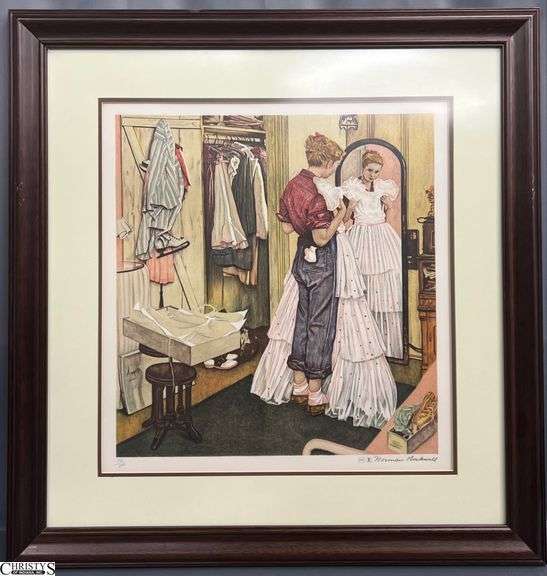 "Before the Dance" Norman Rockwell Lithograph - 172 of 200 - 32.5" x 34" of frame