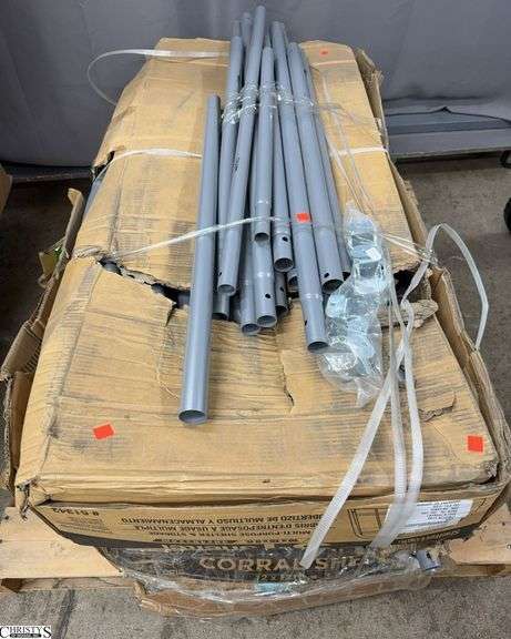 Shelter Logic Boxes With Damage 10x15x8ft and Corral Shelter 12x12, Wooden Pallet Included image