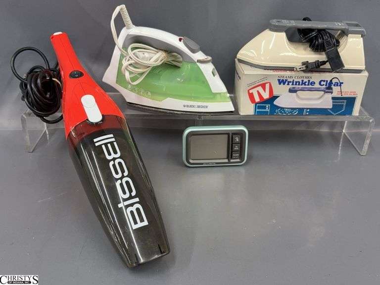 Bissel Hand Vac, Black & Decker Iron, Steam Clothes Wrinkle Clear
